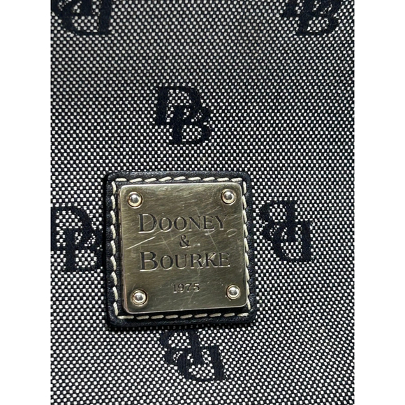 Dooney & Bourke Gray Monogram Canvas Leather Dome Satchel Bag Large - Picture 15 of 16